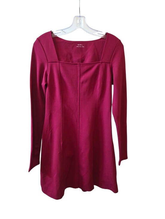 OGL Dresses & Skirts - NWT-OGL Movement Women's Burgundy Square Neck Long Sleeve Mini Dress Size Medium